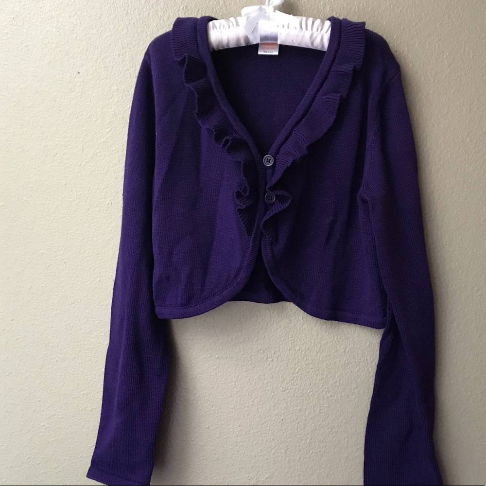 Gymboree Ruffle Bolero Cardigan Size 10-12 Purple